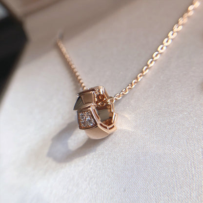 [Together Jewelry]SERPENTI PEDANT DIAMOND PINK GOLD NECKLACE