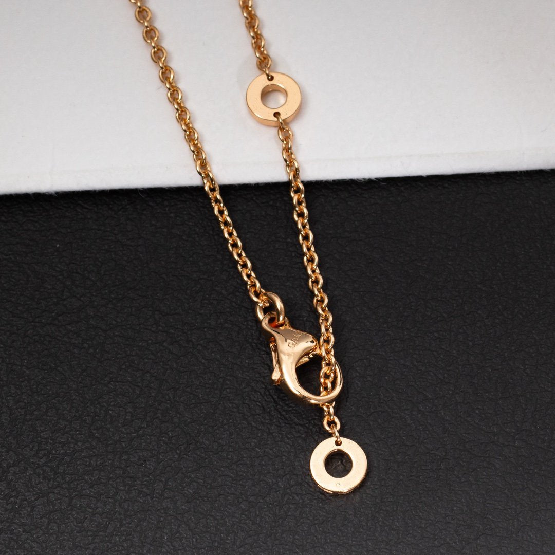 [Together Jewelry]ZERO 1 WHITE CERAMIC PINK GOLD DIAMOND NECKLACE