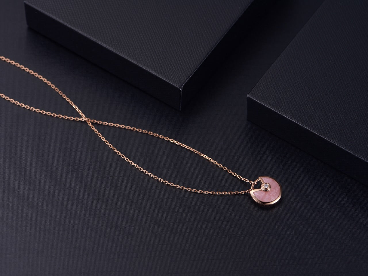 [Together Jewelry]AMULETTE ROSE GOLD PINK MOP NECKLACE