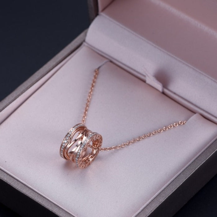 [Together Jewelry]ZERO 1 PINK GOLD DIAMOND OPEN NECKLACE