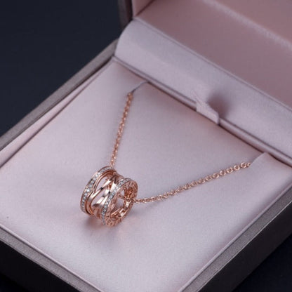 [Together Jewelry]ZERO 1 PINK GOLD DIAMOND OPEN NECKLACE