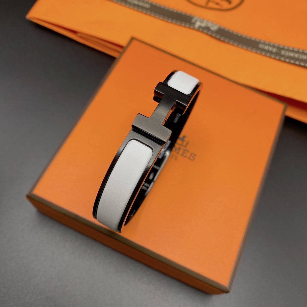 [Together Jewelry]H BRACELET 12MM BLACK WHITE CERAMIC