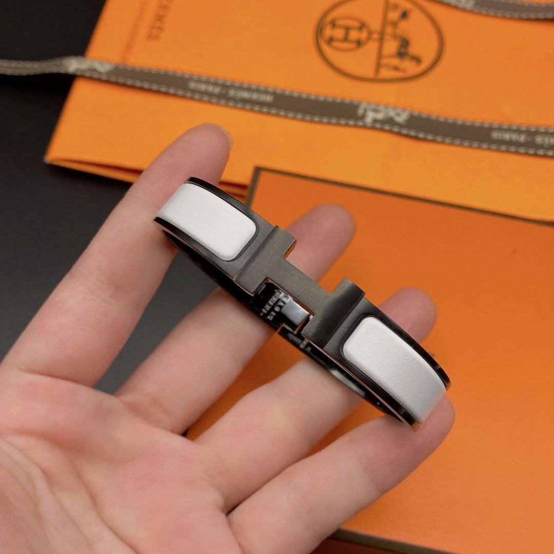 [Together Jewelry]H BRACELET 12MM BLACK WHITE CERAMIC