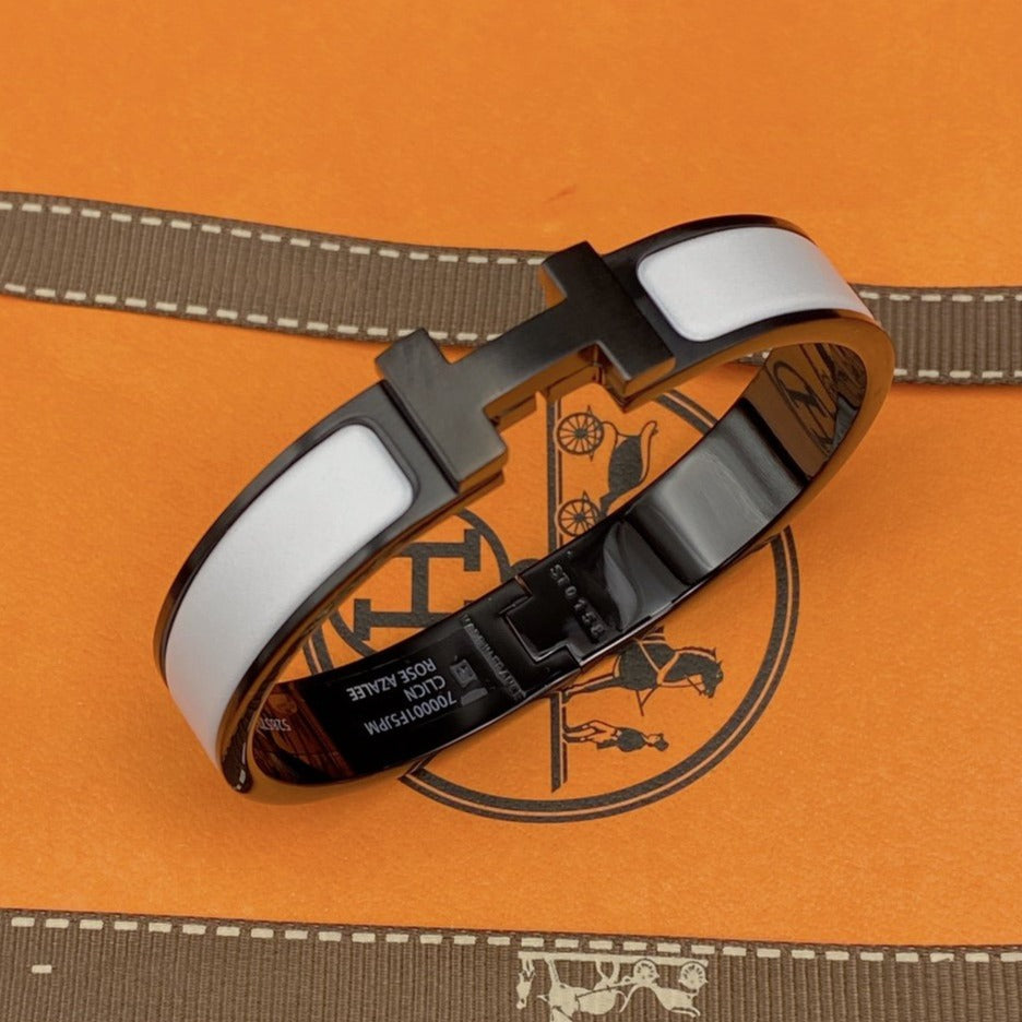 [Together Jewelry]H BRACELET 12MM BLACK WHITE CERAMIC