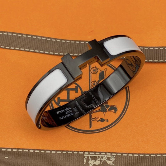 [Together Jewelry]H BRACELET 12MM BLACK WHITE CERAMIC