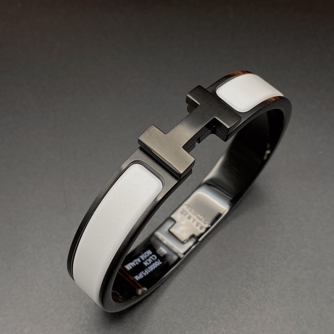 [Together Jewelry]H BRACELET 12MM BLACK WHITE CERAMIC