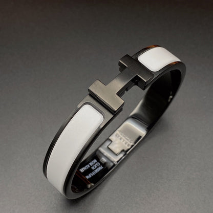 [Together Jewelry]H BRACELET 12MM BLACK WHITE CERAMIC