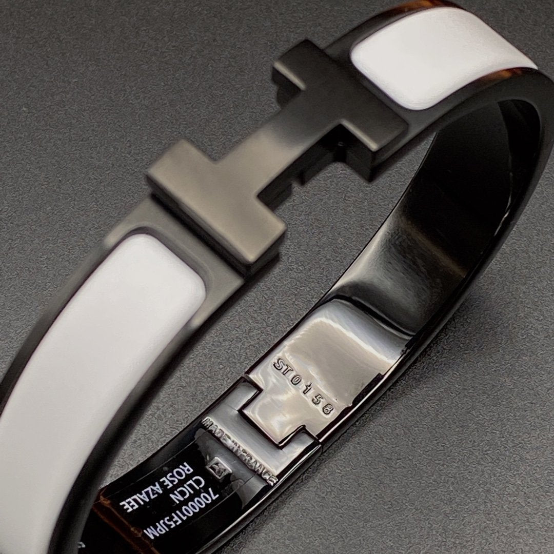 [Together Jewelry]H BRACELET 12MM BLACK WHITE CERAMIC