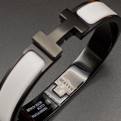 [Together Jewelry]H BRACELET 12MM BLACK WHITE CERAMIC