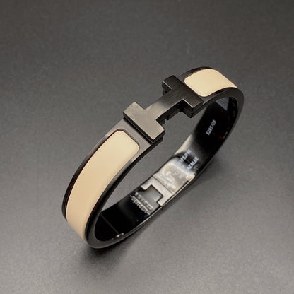[Together Jewelry]H BRACELET 12MM BLACK BEIGE CERAMIC