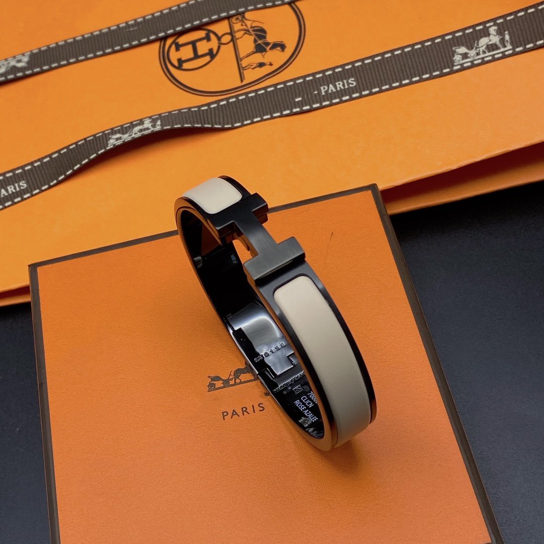 [Together Jewelry]H BRACELET 12MM BLACK BEIGE CERAMIC