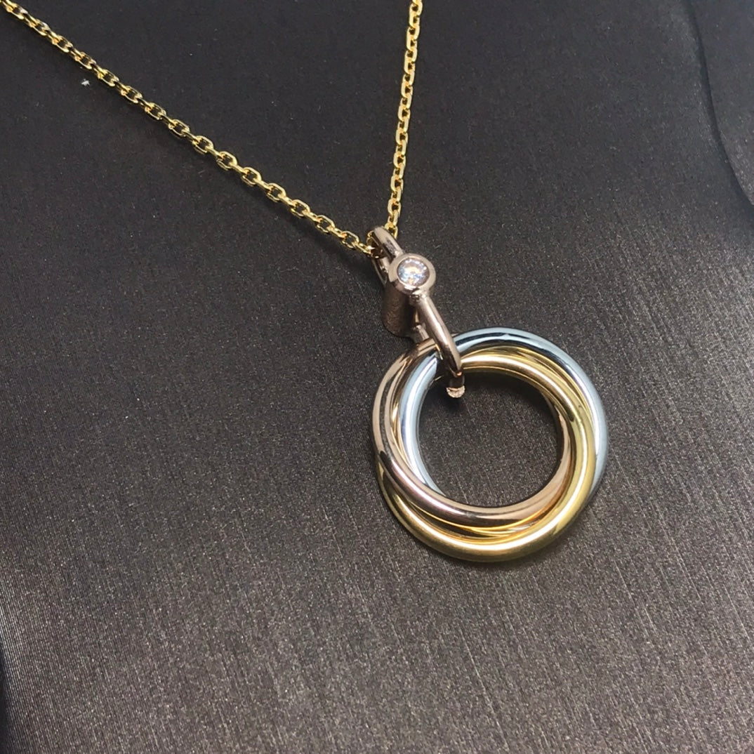 [Together Jewelry]TRINITY SILVER GOLD PINK GOLD NECKLACE