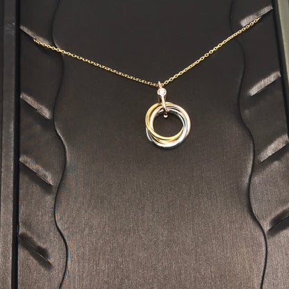 [Together Jewelry]TRINITY SILVER GOLD PINK GOLD NECKLACE