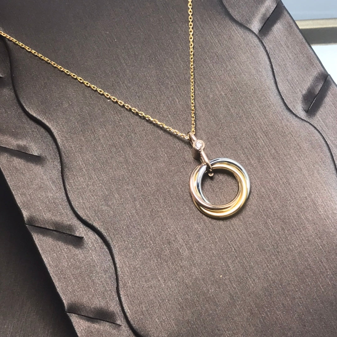 [Together Jewelry]TRINITY SILVER GOLD PINK GOLD NECKLACE