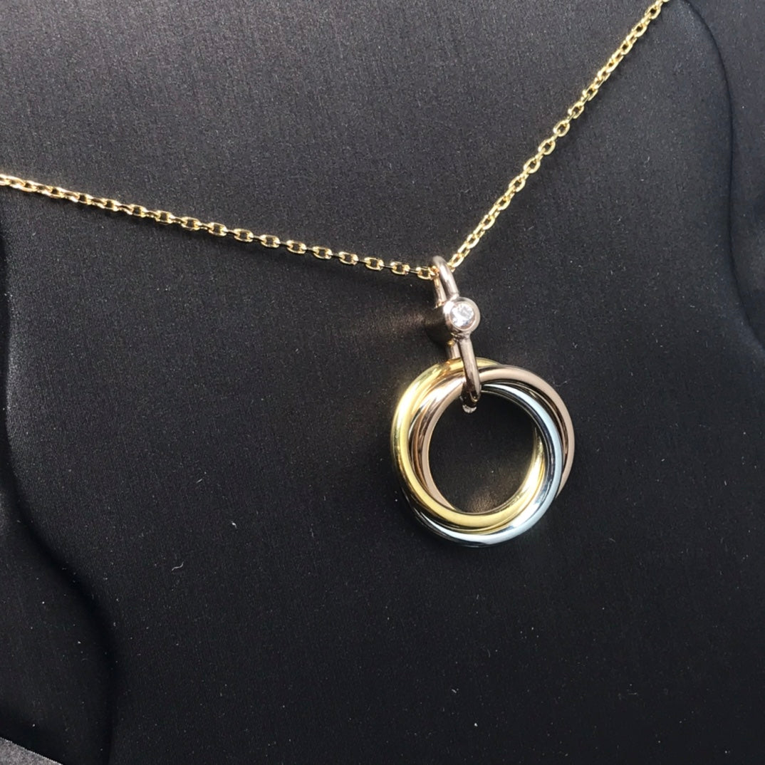 [Together Jewelry]TRINITY SILVER GOLD PINK GOLD NECKLACE