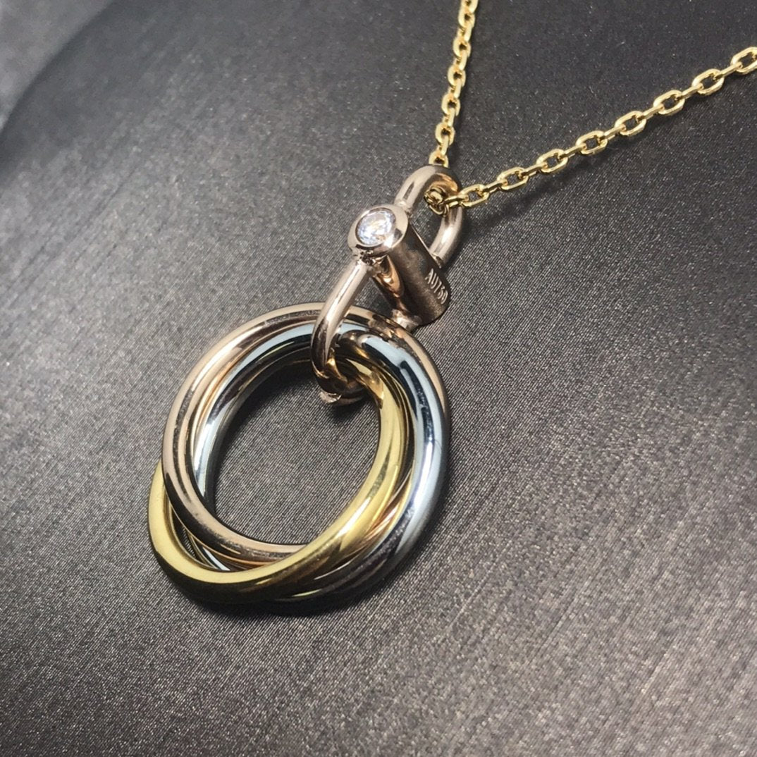 [Together Jewelry]TRINITY SILVER GOLD PINK GOLD NECKLACE