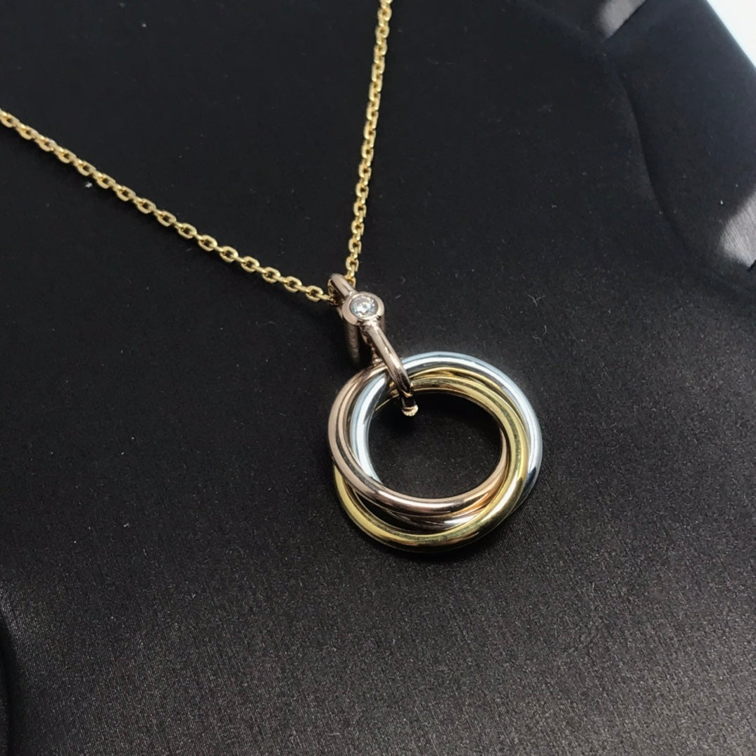 [Together Jewelry]TRINITY SILVER GOLD PINK GOLD NECKLACE