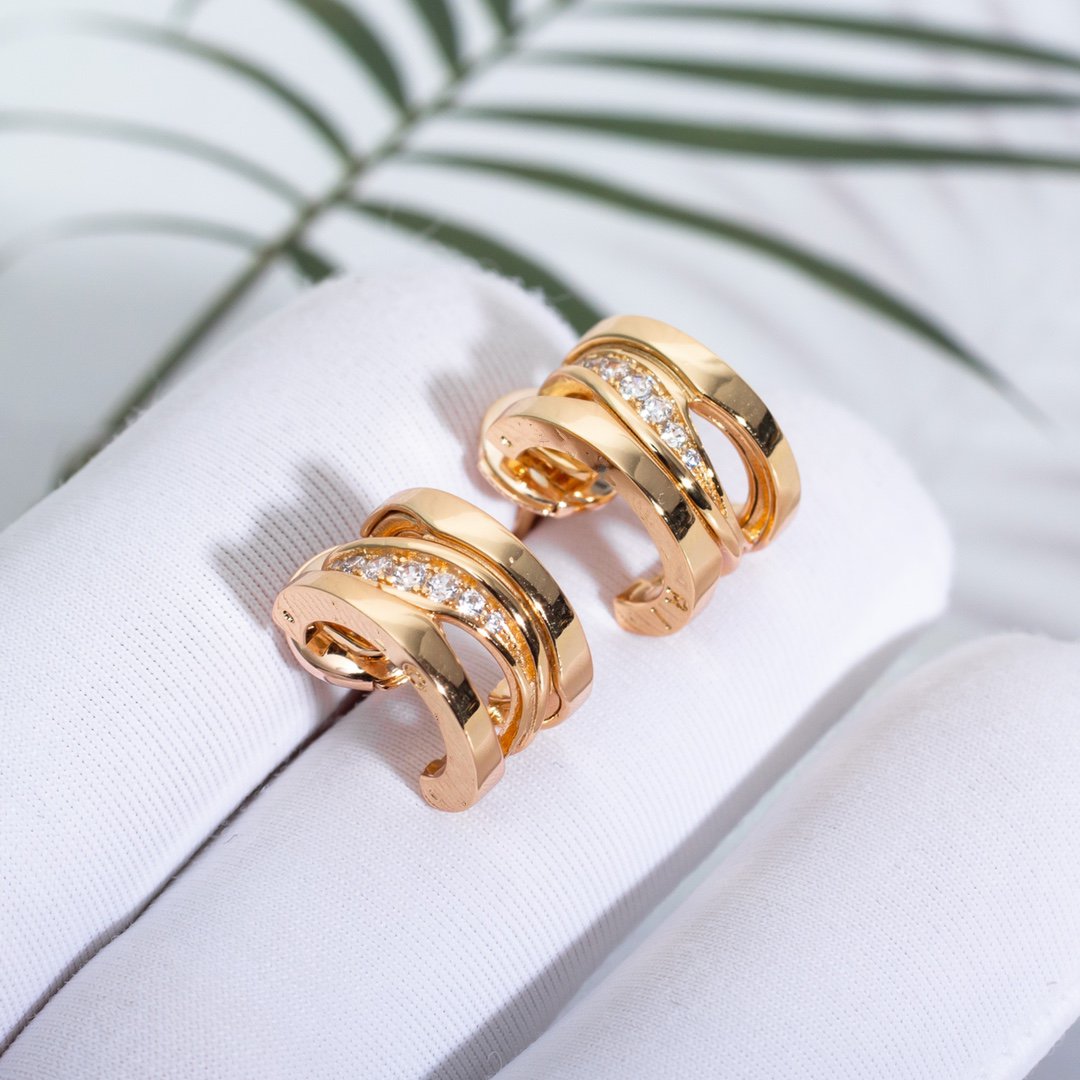 [Together Jewelry]ZERO 1 PINK GOLD DIAMONDS EARRINGS