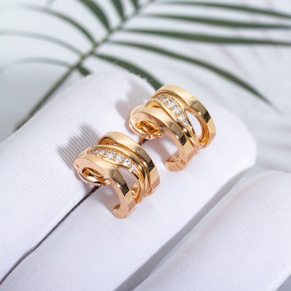 [Together Jewelry]ZERO 1 PINK GOLD DIAMONDS EARRINGS
