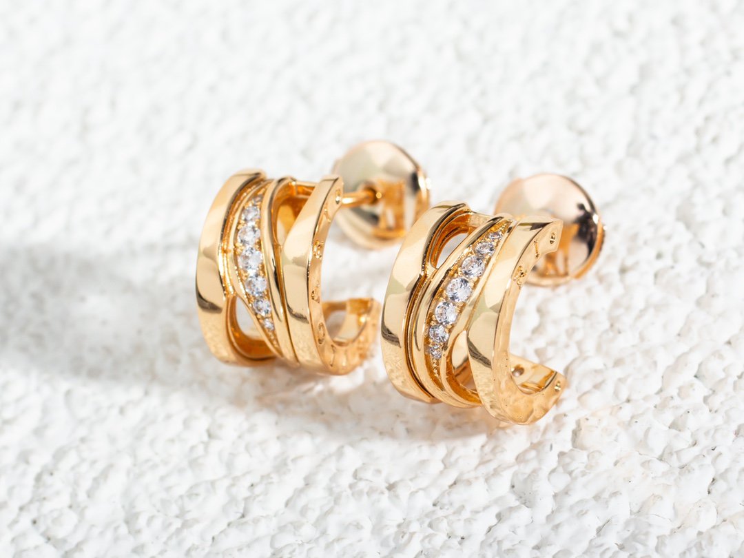 [Together Jewelry]ZERO 1 PINK GOLD DIAMONDS EARRINGS