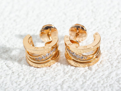 [Together Jewelry]ZERO 1 PINK GOLD DIAMONDS EARRINGS