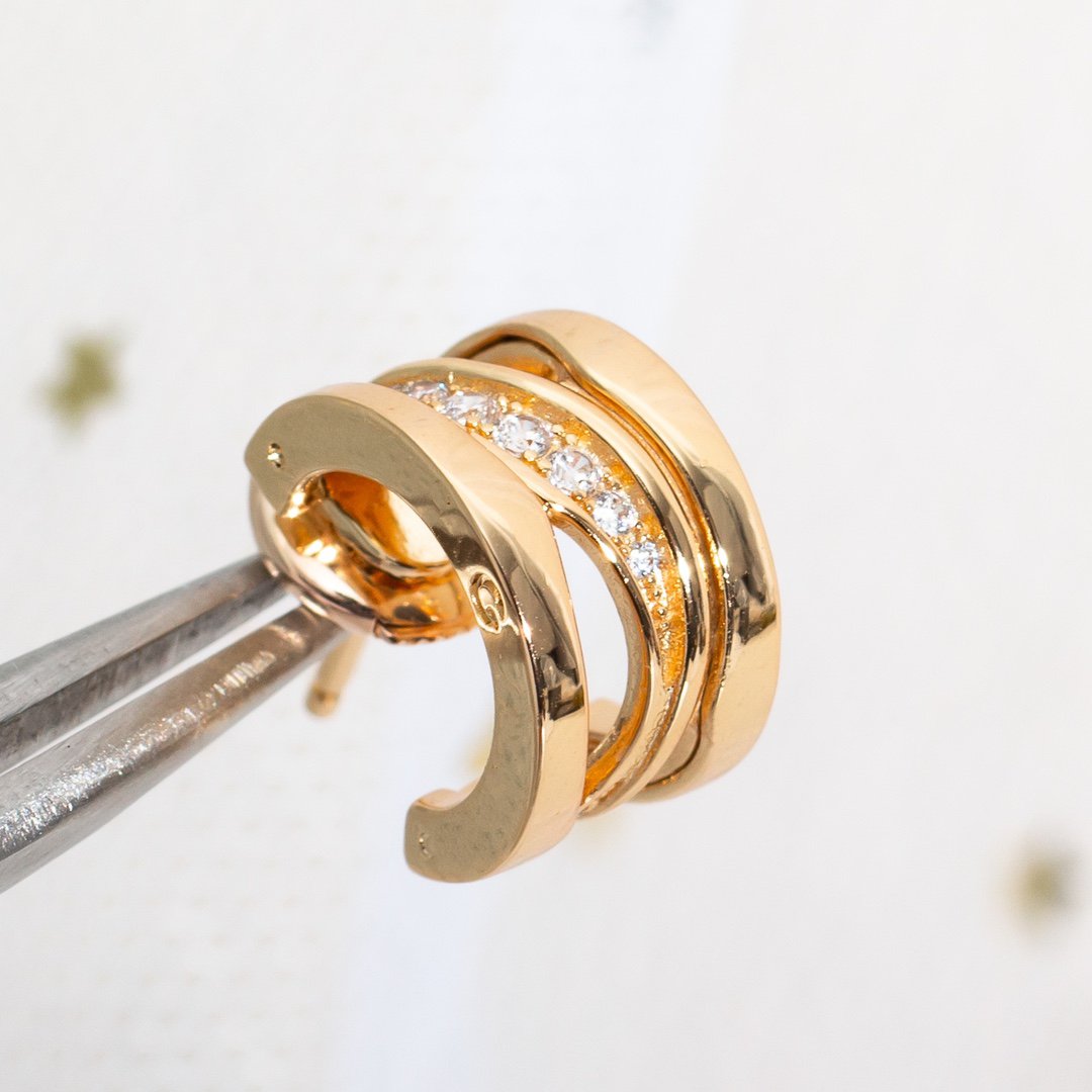 [Together Jewelry]ZERO 1 PINK GOLD DIAMONDS EARRINGS