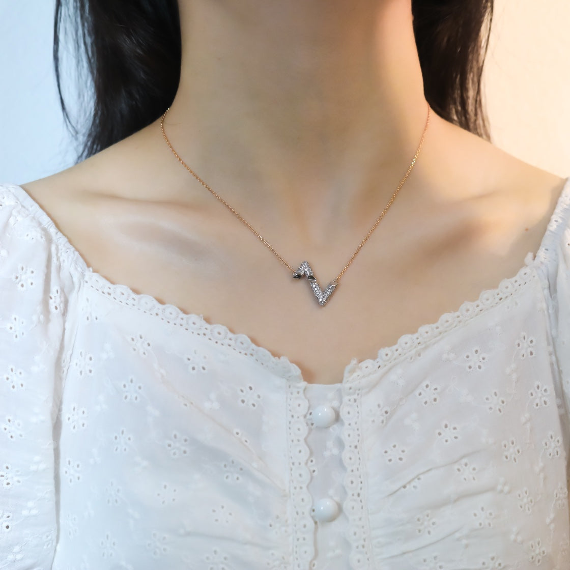 [Together Jewelry]VOLT SILVER DIAMOND PEDANT NECKLACE