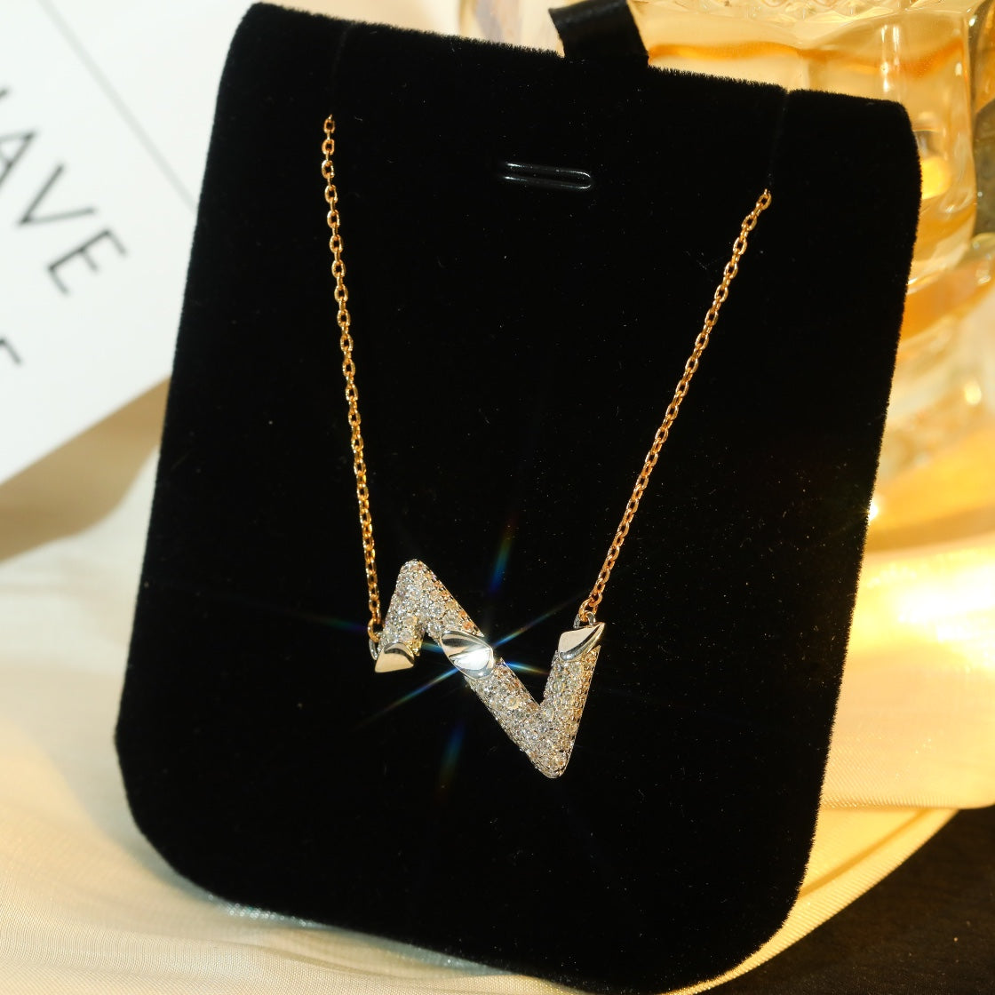 [Together Jewelry]VOLT SILVER DIAMOND PEDANT NECKLACE