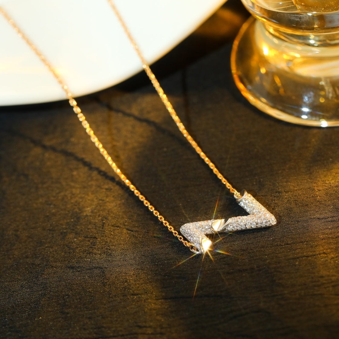 [Together Jewelry]VOLT SILVER DIAMOND PEDANT NECKLACE