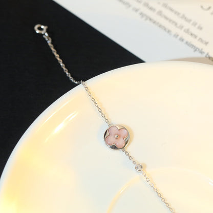 [Together Jewelry]SUN MOTIF PINK MOP SILVER BRACELET