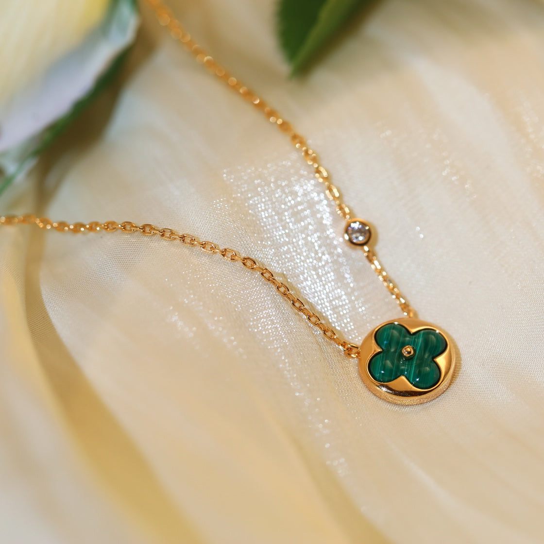 [Together Jewelry]SUN PEDANT PINK GOLD 1 DIAMOND NECKLACE