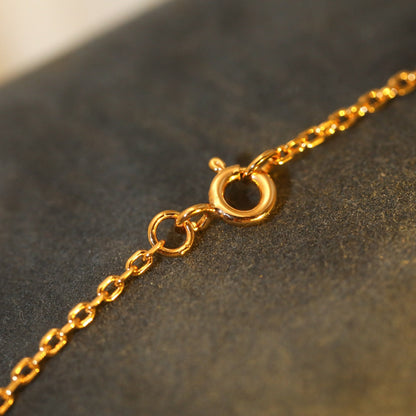 [Together Jewelry]SUN PEDANT PINK GOLD 1 DIAMOND NECKLACE