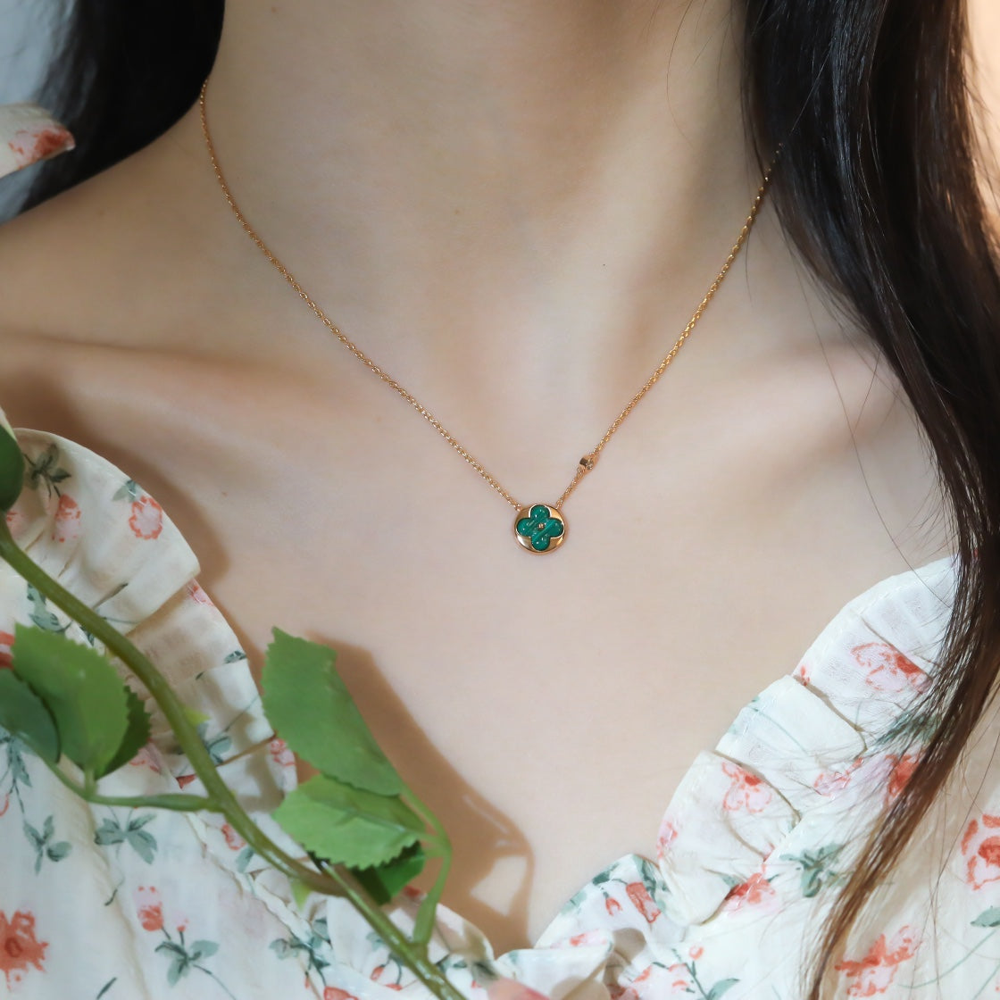 [Together Jewelry]SUN PEDANT PINK GOLD 1 DIAMOND NECKLACE