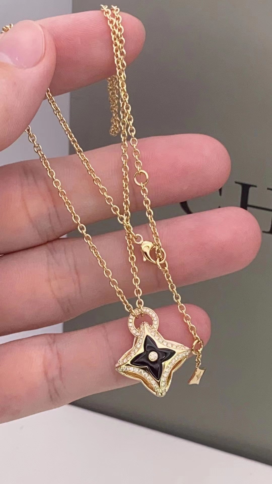 [Together Jewelry]STAR PEDANT PINK GOLD DIAMOND NECKLACE