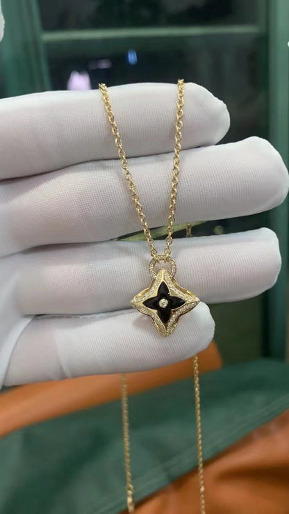 [Together Jewelry]STAR PEDANT PINK GOLD DIAMOND NECKLACE