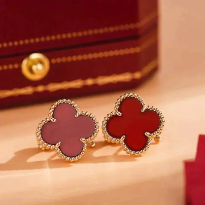 [Together]CLOVER MEDIUM 1 MOTIFS CARNELIAN  EARRINGS