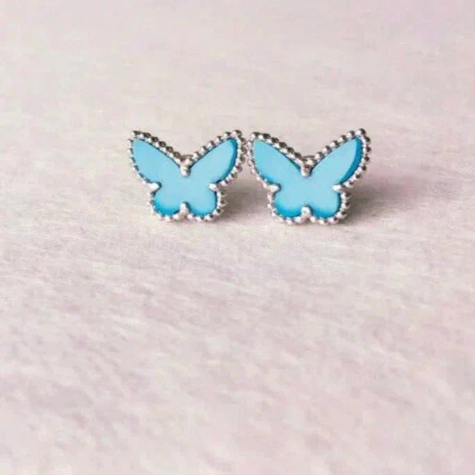 [Together]BUTTERFLY TURQUOISE EARRINGS SILVER