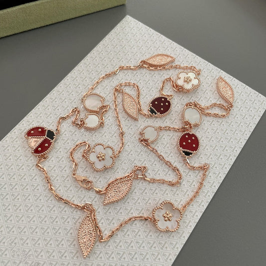 [Together]LUCKY SPRING 15 MOTIFS ROSE GOLD NECKLACE