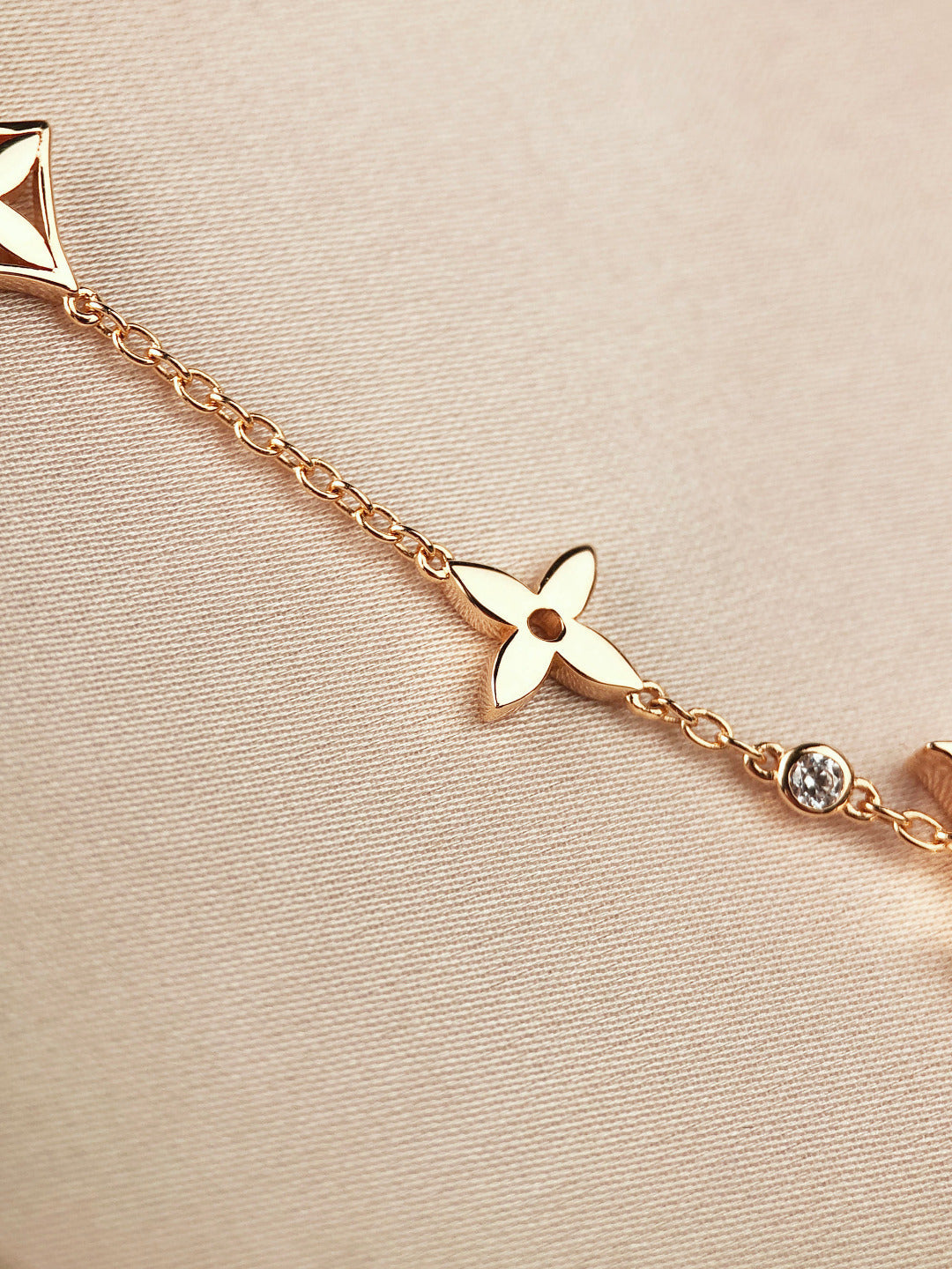 [Together Jewelry]STAR AND SUN 7 MOTIFS GOLD BRACELET