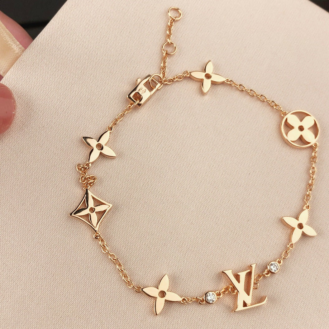 [Together Jewelry]STAR AND SUN 7 MOTIFS GOLD BRACELET