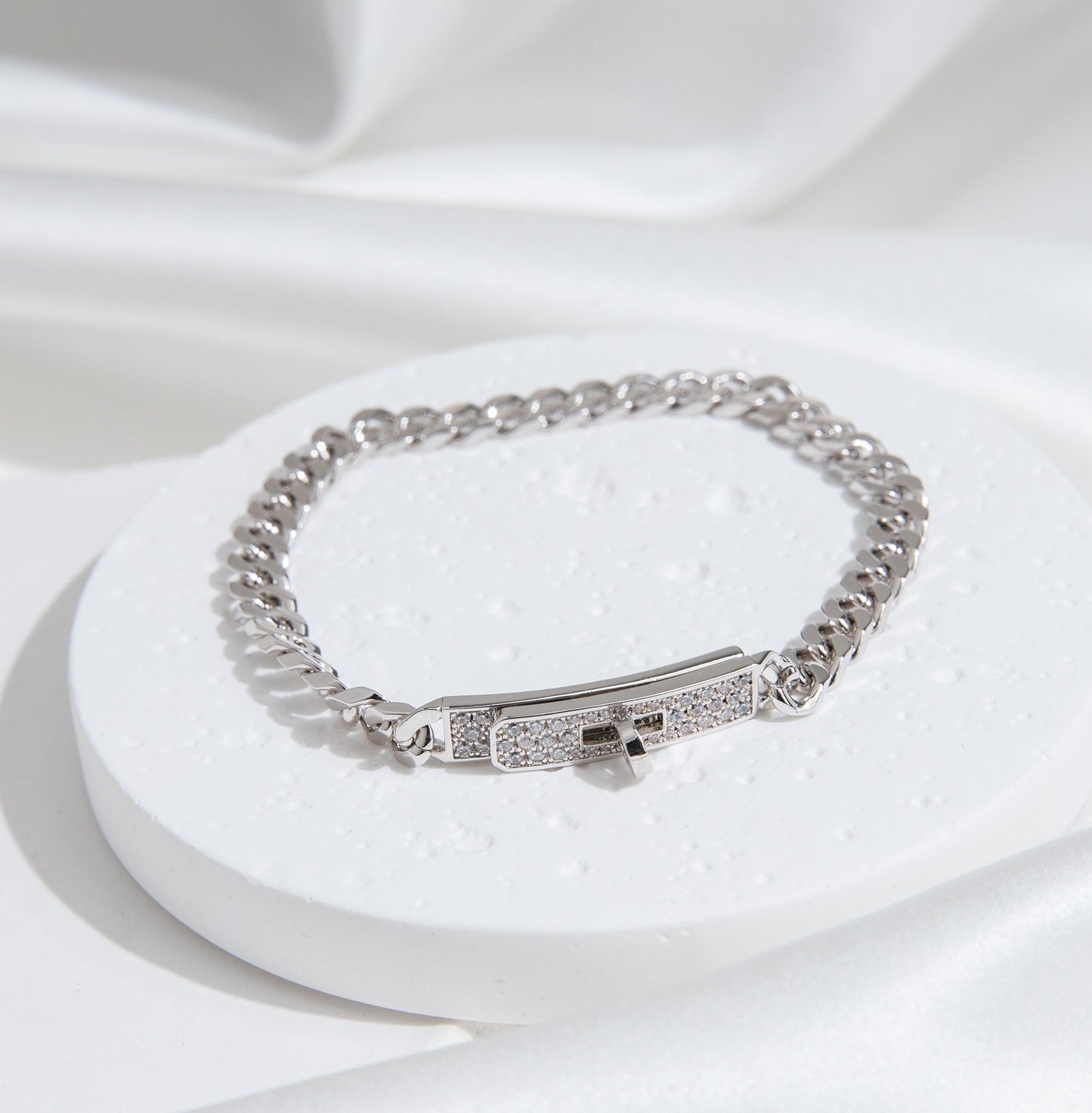 [Together Jewelry]KELLY CHAIN SILVER DIAMOND BRACELET