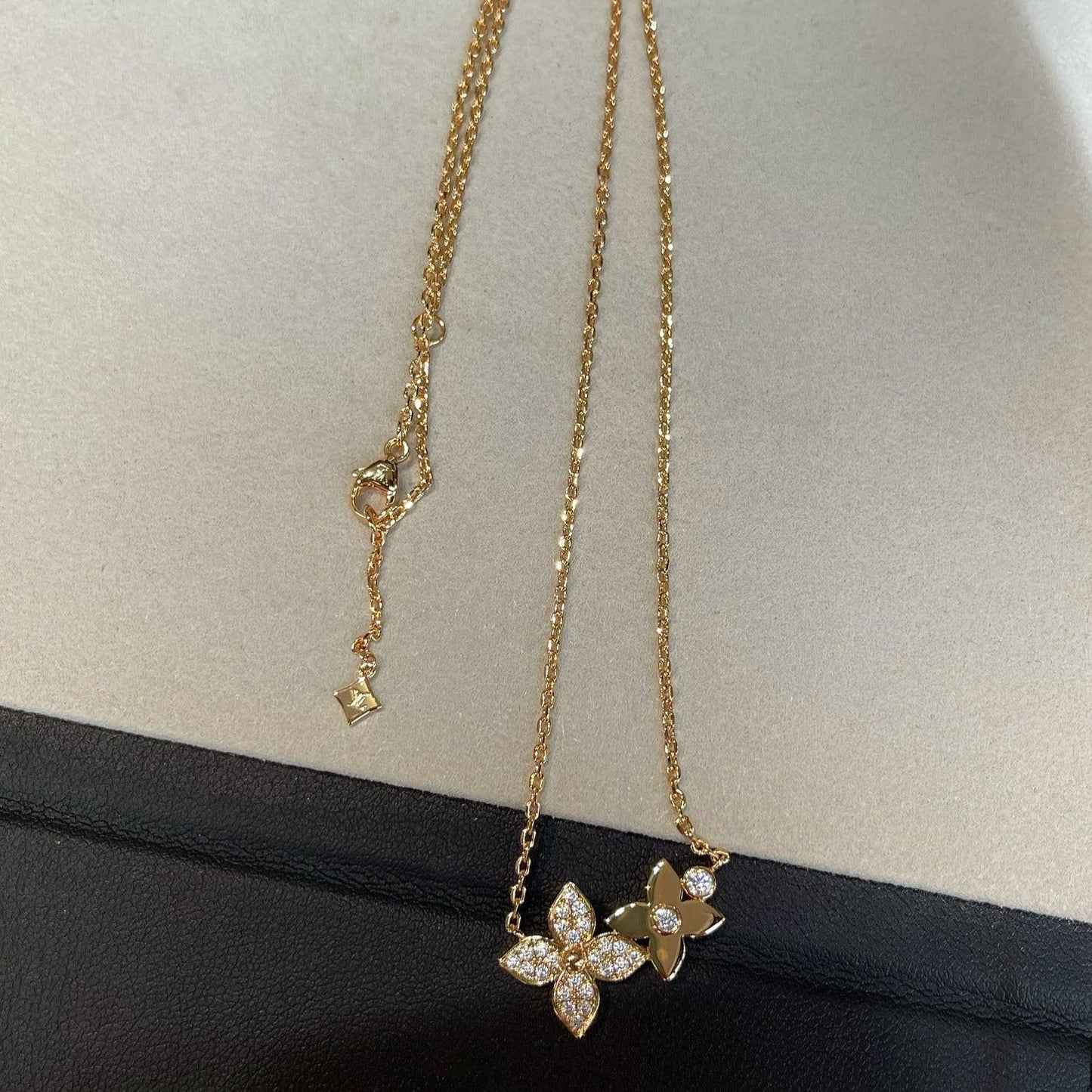 [Together Jewelry]STAR BLOSSOM NECKLACE PINK GOLD DIAMONDS