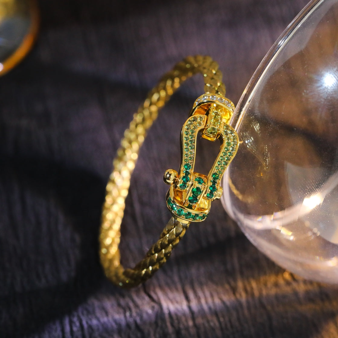 [Together Jewelry]FORCE 10 GOLD GREEN DIAMOND PAVED