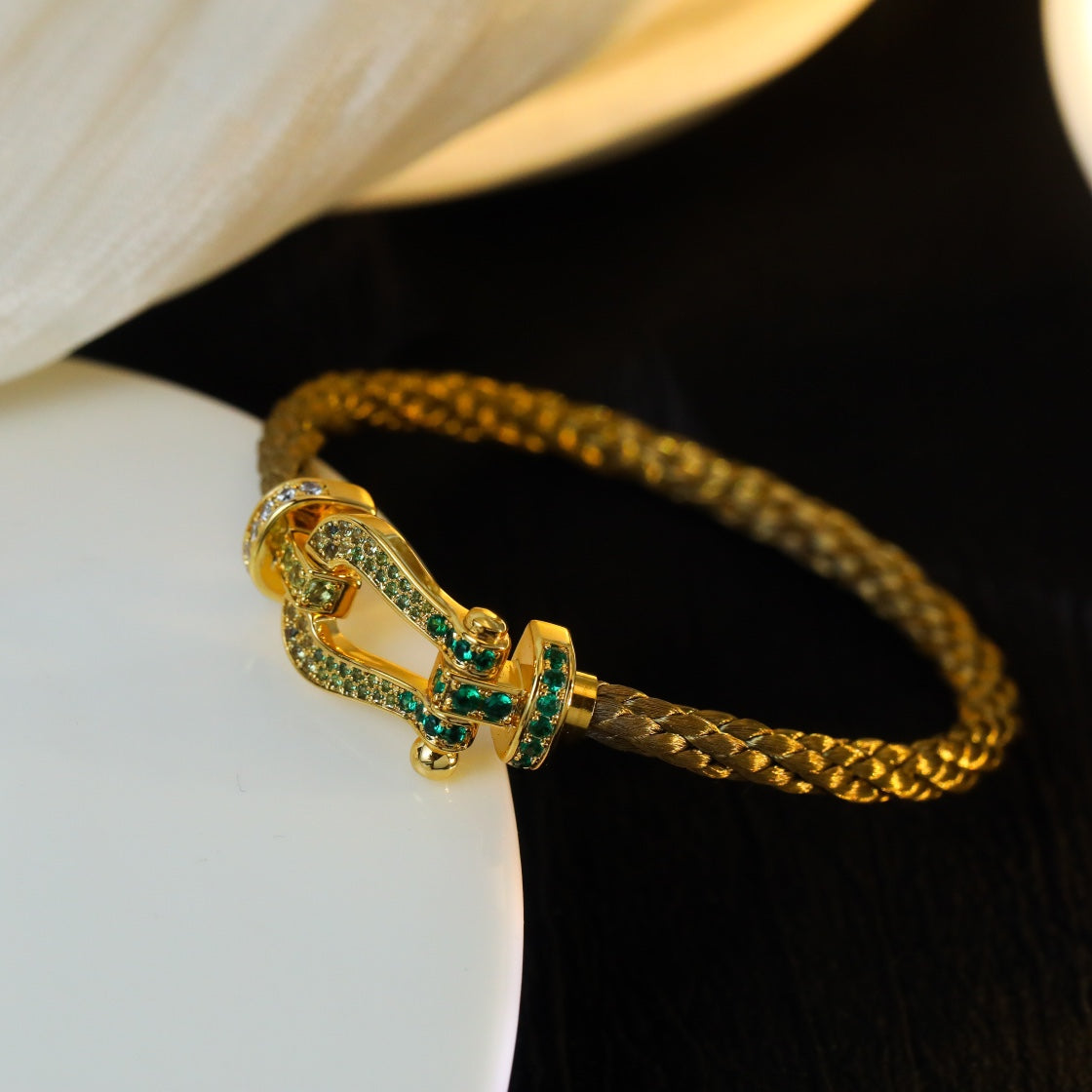[Together Jewelry]FORCE 10 GOLD GREEN DIAMOND PAVED