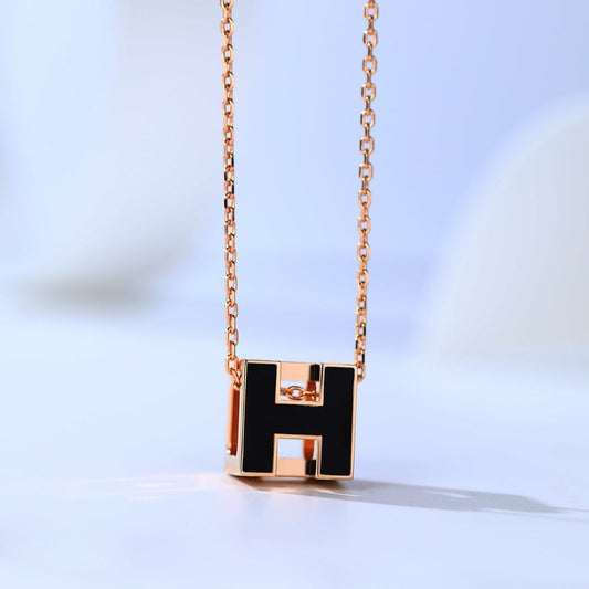 [Together Jewelry]H CAGE PINK GOLD NECKLACE