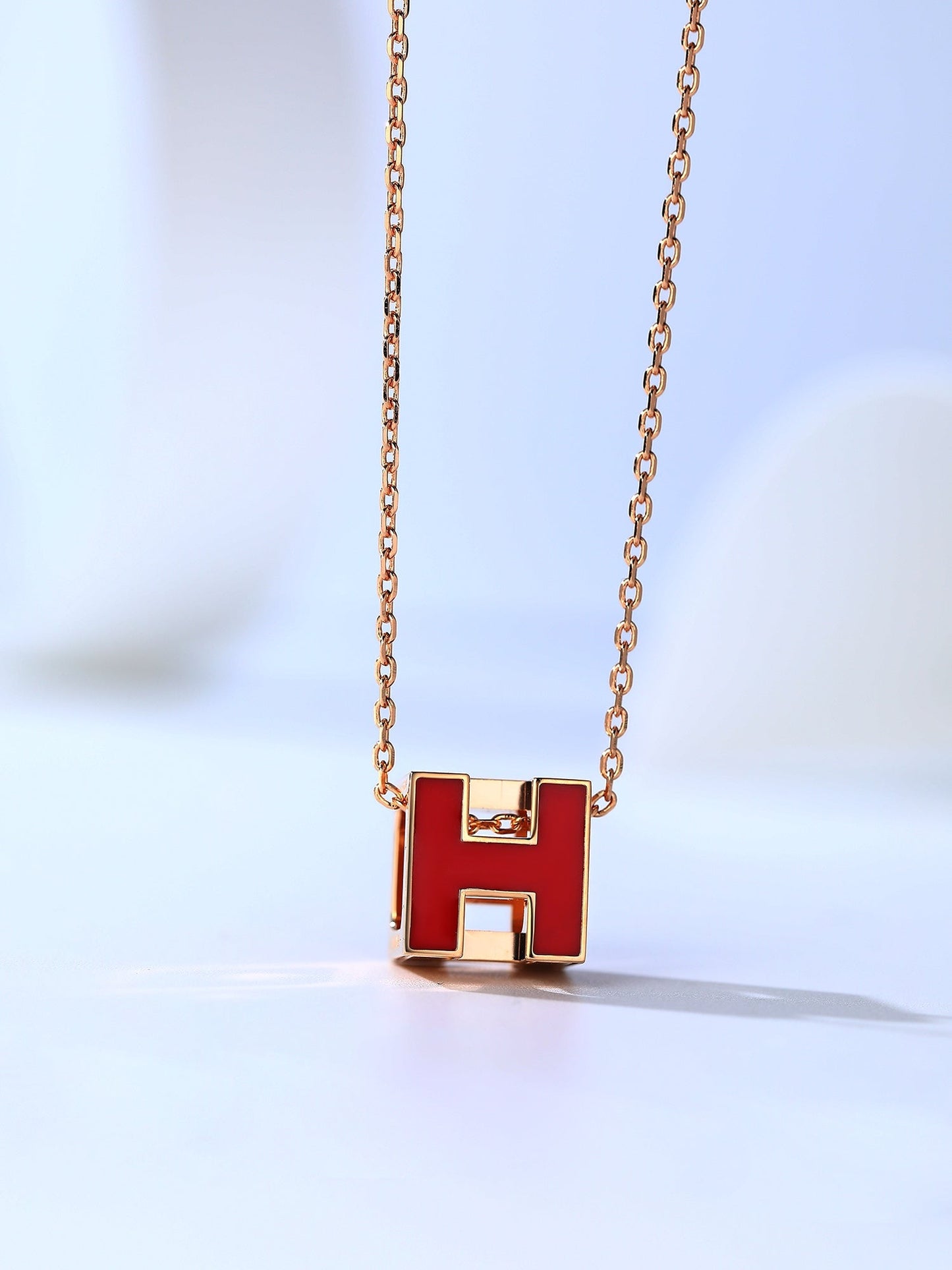 [Together Jewelry]H CAGE PINK GOLD NECKLACE