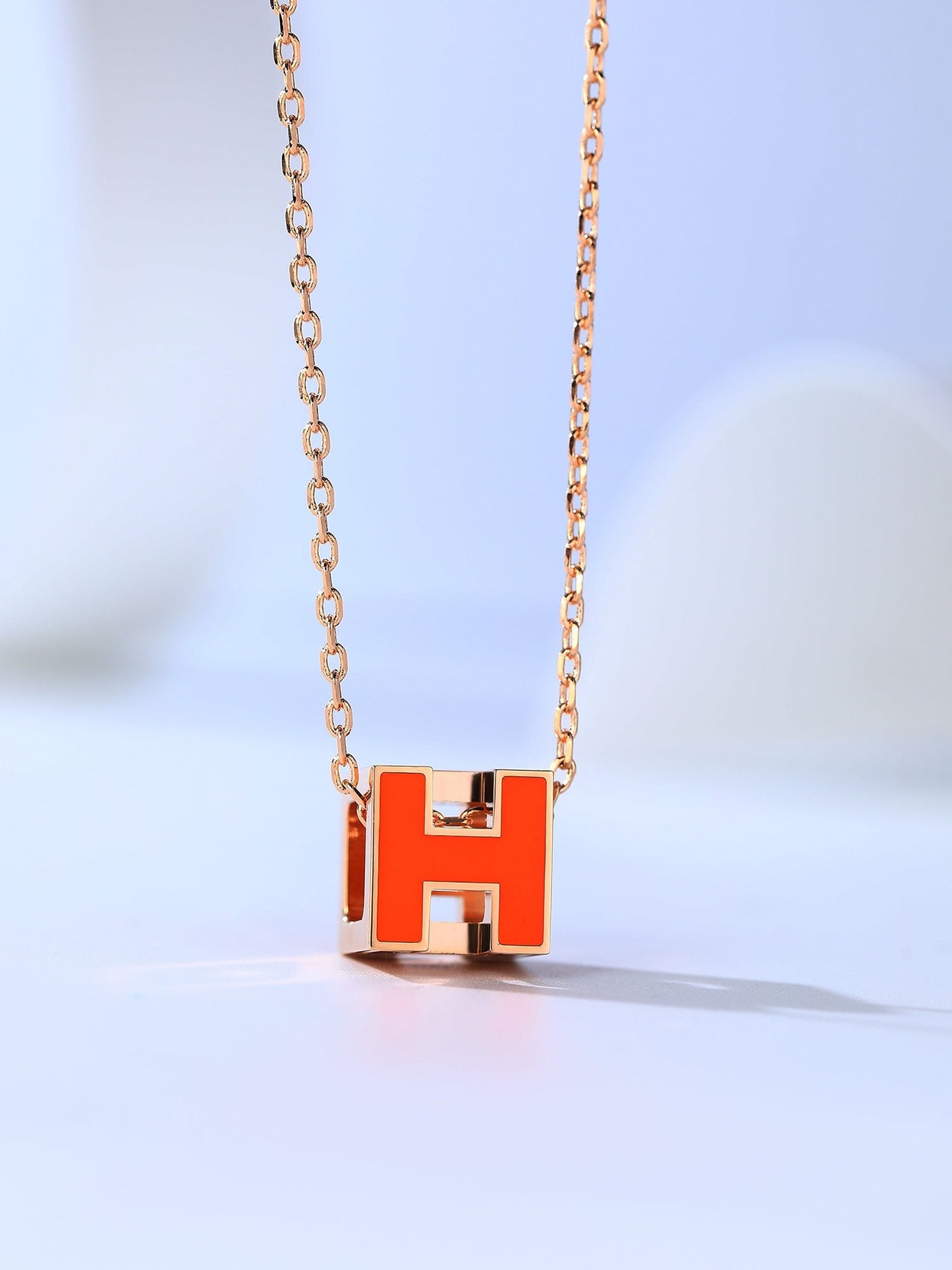 [Together Jewelry]H CAGE PINK GOLD NECKLACE