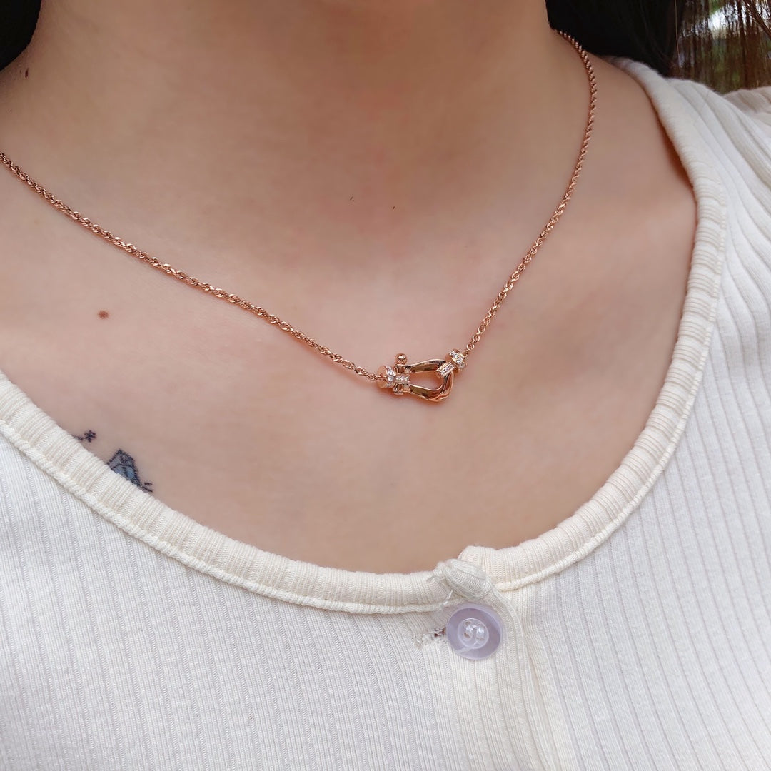 [Together Jewelry]FORCE 10 PINK GOLD DIAMOND NECKLACE