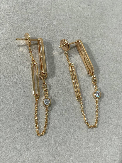 [Together Jewelry]CHAINE CHAOS DIAMOND DROP EARRINGS