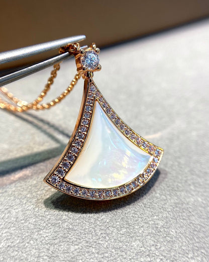 [Together Jewelry]DREAM MOP DIAMOND PAVED PINK GOLD NECKLACE